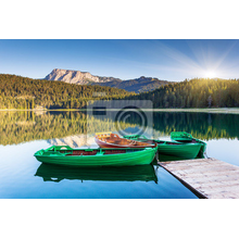 Фотообои с лодками на озере