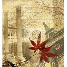 Фотообои с открыткой "Воспоминания о Париже"