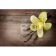 Фотообои с орхидей на деревянном фоне