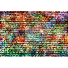 Фотообои "Разноцветная кирпичная стена" (креатив)