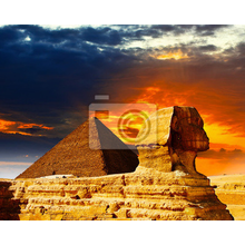 Фотообои - Великий Сфинкс и пирамида