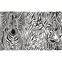 Арт-обои - Иллюстрация с зебрами
