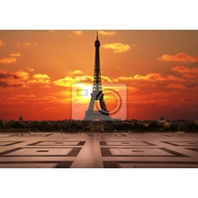 Фотообои - Закат над Эйфелевой башней