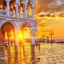 Фотообои - Закат на площади в Венеции