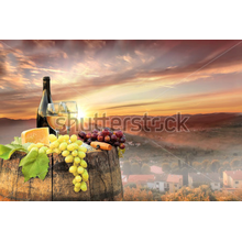 Фотообои с виноградом - (пейзаж, закат)