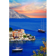 Фотообои на стену с греческим морским пейзажем