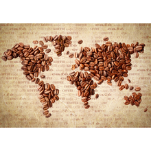 Карта мира из кофейных зерен — Обои на стену
