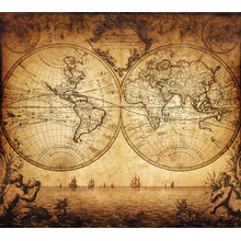 Фотообои со старинной картой мира