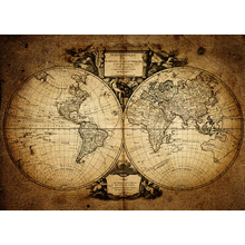 Фотообои - Старинная карта мира 1752 года