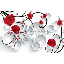 3Д Фотообои с красными розами