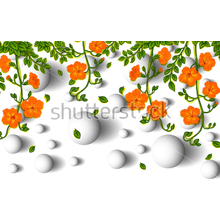 3D фотообои с цветами