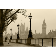 Фотообои с Лондоном в тумане (сепия)