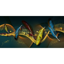3D обои на стену с перышками