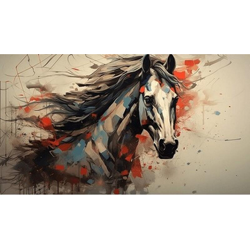 3D Обои для стен с лошадью.