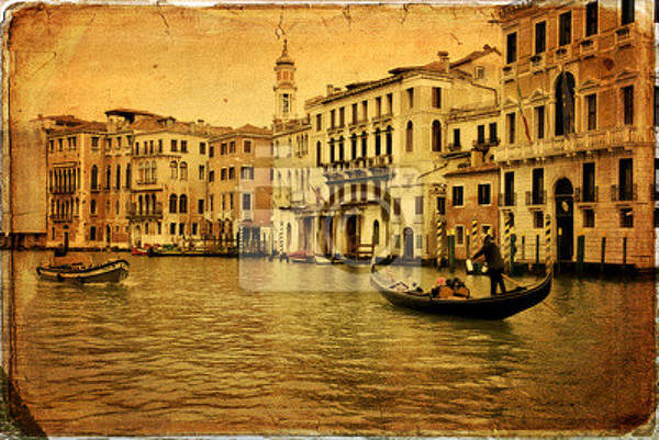 Фотообои с ретро Венецией артикул 10007423