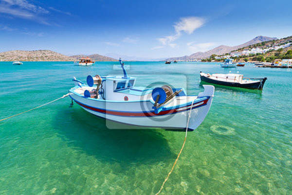 Фотообои - Рыбацкие лодки в Греции артикул 10000083