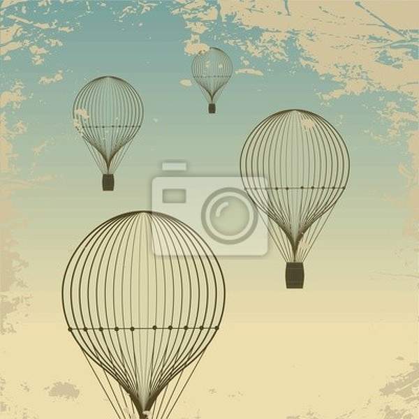 Фотообои - Ретро воздушные шары артикул 10007430