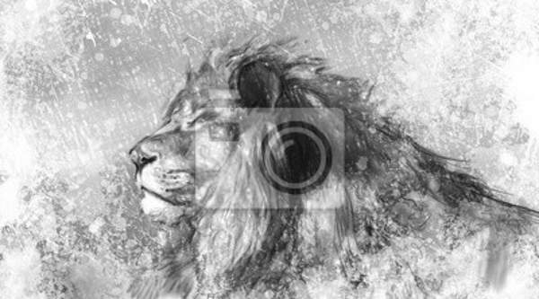 Фотообои - Винтажный лев артикул 10007444
