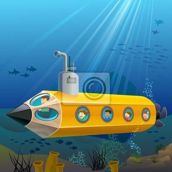 Фотообои с подводной лодкой  артикул 10000226
