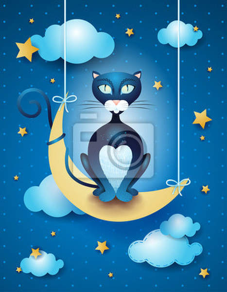 Фотообои - Лунный кот артикул 10000334