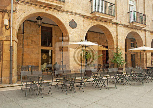 Фотообои с рестораном на площади в Испании артикул 10000232