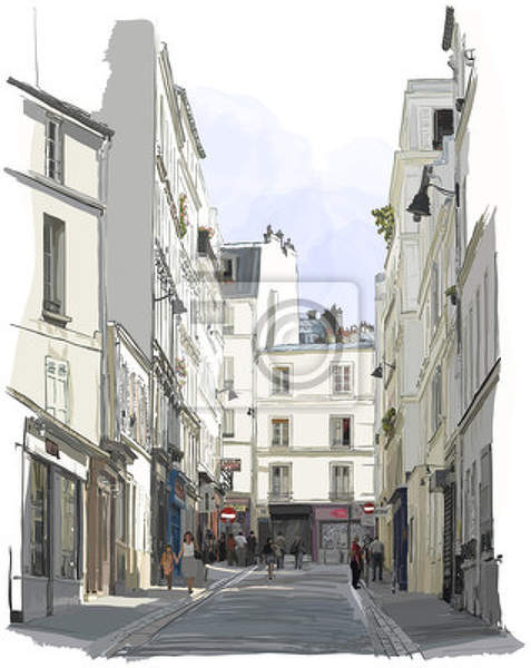 Фотообои - Улочка в Париже на Монмартре артикул 10000003
