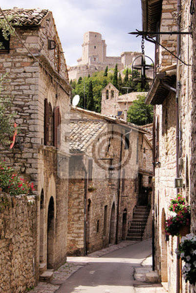 Фотообои - Средневековая старинная улочка в Италии артикул 10000027