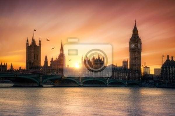 Фотообои с рассветом в Лондоне артикул 10001109