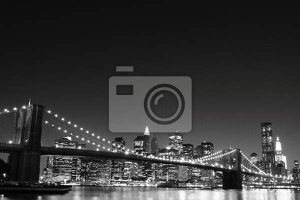 Фотообои - Вид на ночной бруклинский мост артикул 10000780