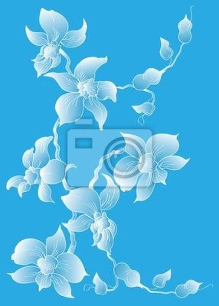 Фотообои с воздушными орхидеями (рисунок) артикул 10000904