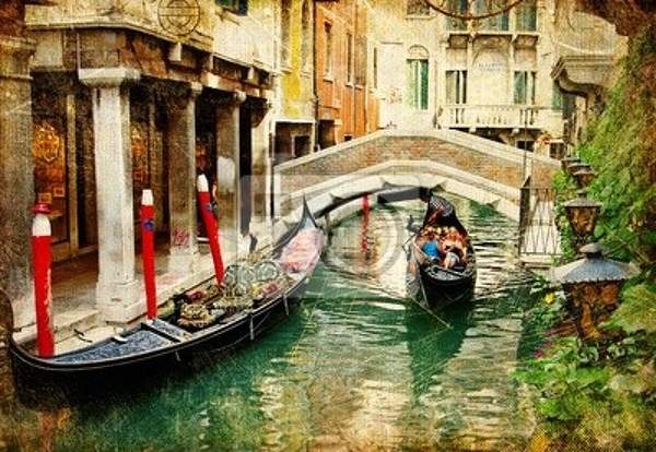 Фотообои с Венецией в стиле ретро артикул 10000523