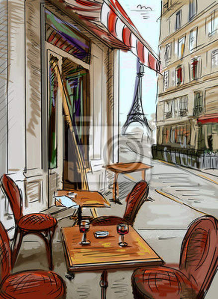 Фотообои с улицей в Париже - иллюстрация артикул 10000428