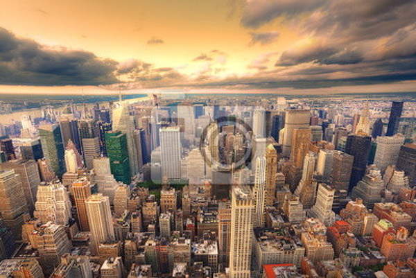 Фотообои с небоскребами Нью-Йорка (вид с высоты) артикул 10000539