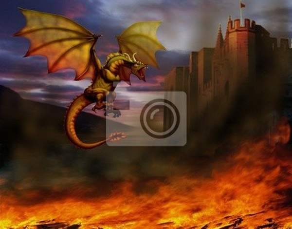 Фотообои - Летающий дракон артикул 10000944