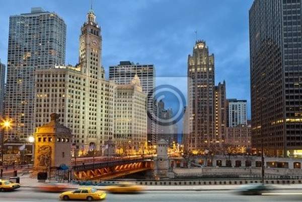 Фотообои на стену с небоскребами в Чикаго артикул 10001256