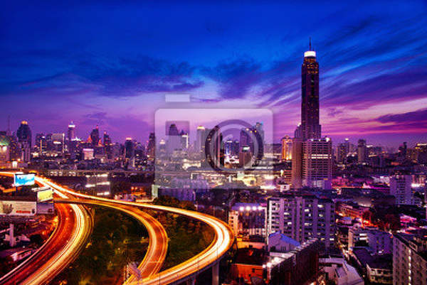 Фотообои с ночным Бангкоком артикул 10000537