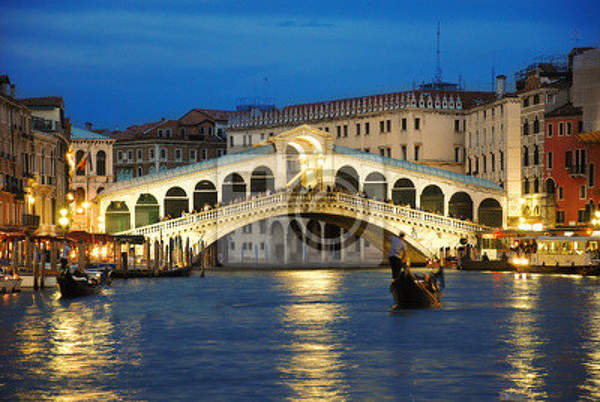 Фотообои с мостом Риальто в Венеции артикул 10002161