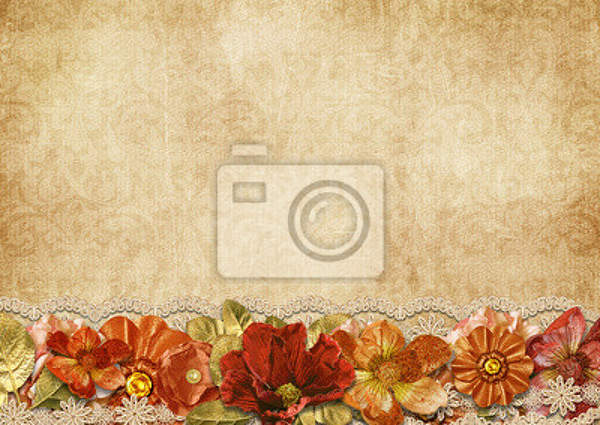 Фотообои - Винтажные цветы артикул 10007766