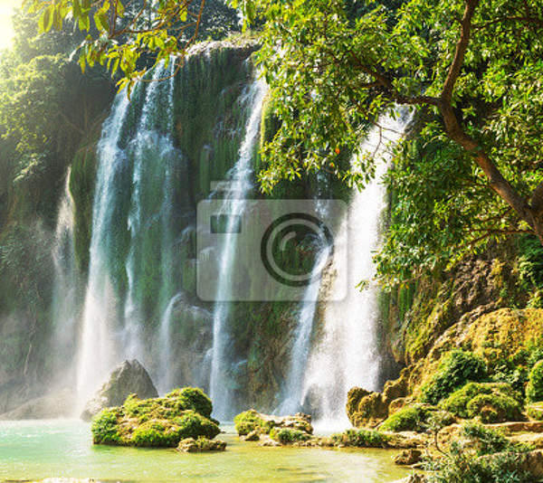 Фотообои с пейзажем - Водопад в лесу артикул 10001790