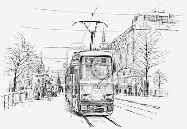 Арт-обои - Трамвай артикул 10007753