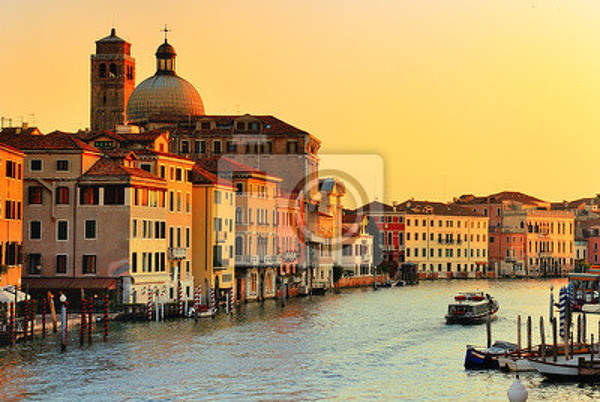 Фотообои: Гранд-канал на закате в Венеции артикул 10002169