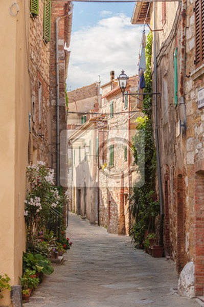 Фотообои - Средневековая улица Тосканы артикул 10007746