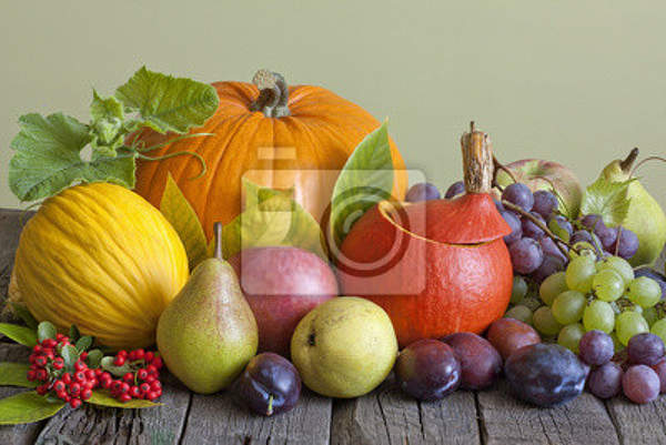 Фотообои для кухни с натюрмортом - Овощи и фрукты артикул 10001677