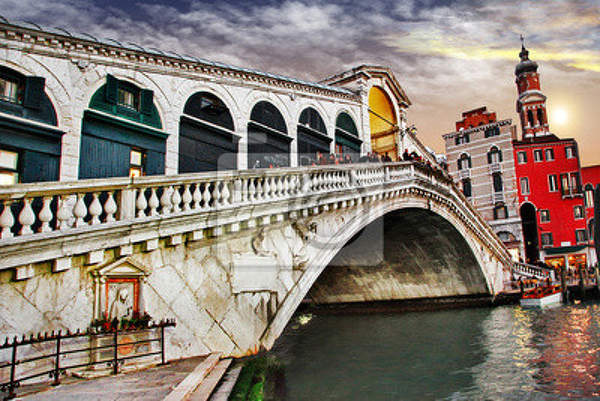 Фотообои на стену с мостом Риальто в Венеции артикул 10001510