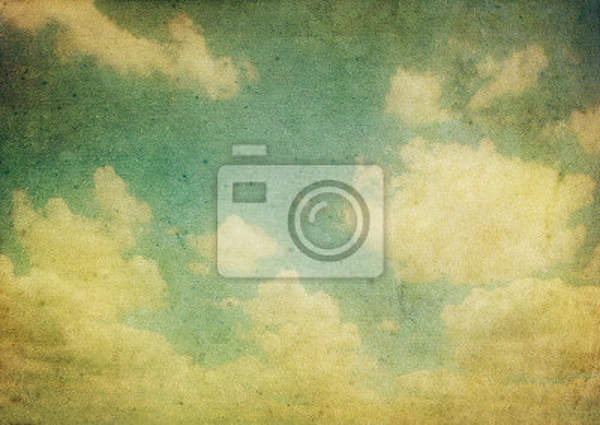 Фотообои в ретро стиле с небом и облаками артикул 10001635