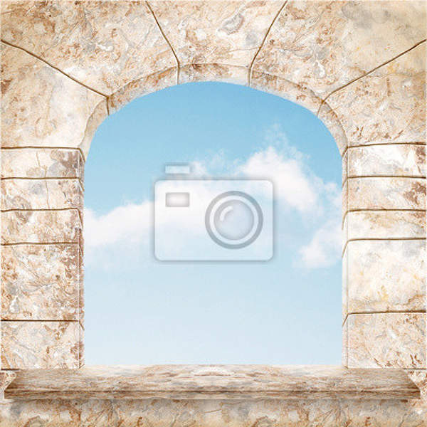 Фотообои - Каменное арочное окно артикул 10001387