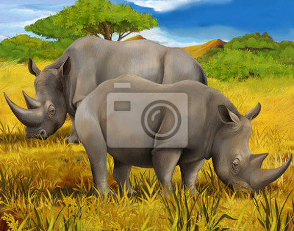 Фотообои с носорогами артикул 10001737