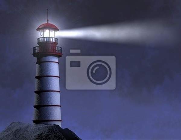 Фотообои на стену с маяком (ночной пейзаж) артикул 10001921