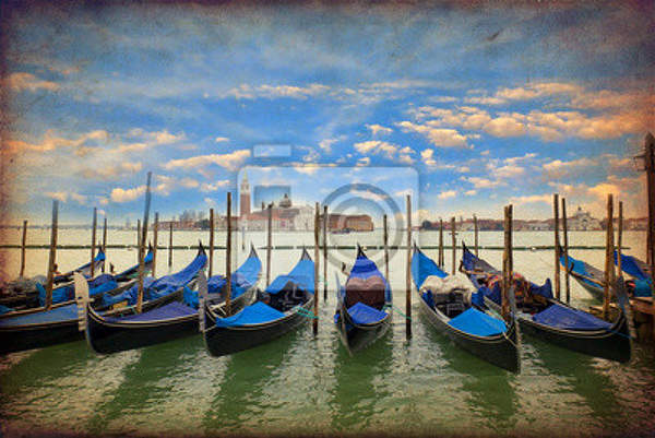 Фотообои: Пейзаж с лодками в Венеции артикул 10002157
