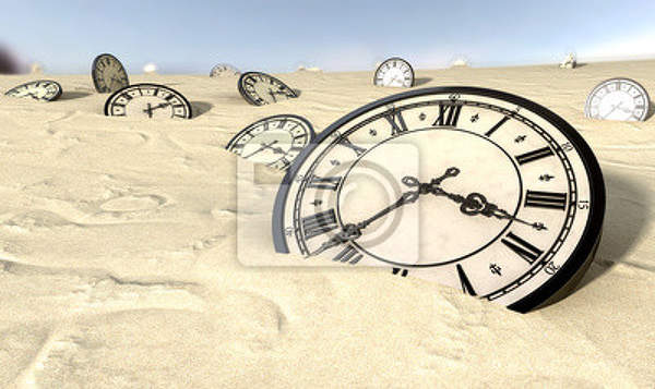 Фотообои: Старинные часы в пустыне артикул 10002182